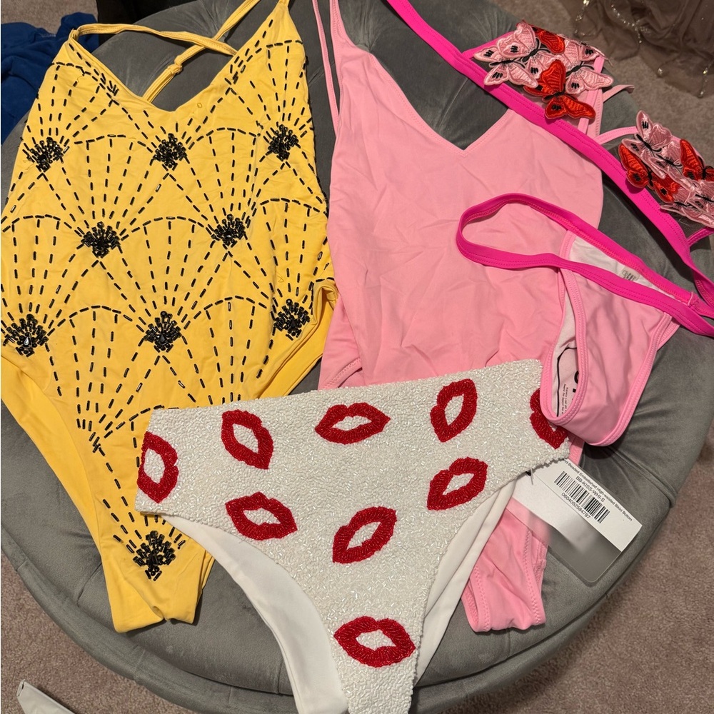 Yellow Beaded Bodysuit ONLY